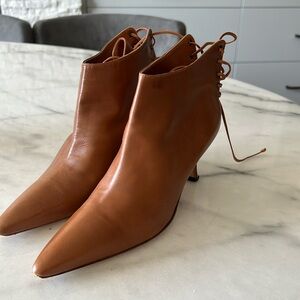 Manolo Blahnik Brown Leather Ankle Boots